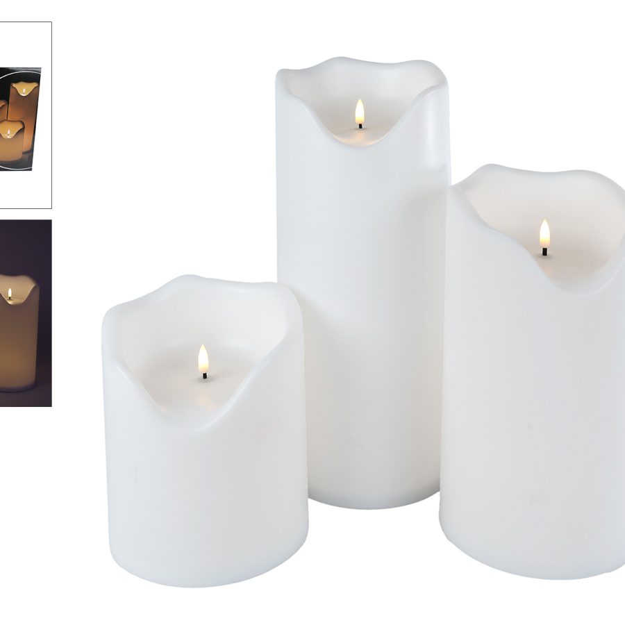 Luxe LED kaarsen set buiten – 3 stuks groot (20, 30, 40 cm)