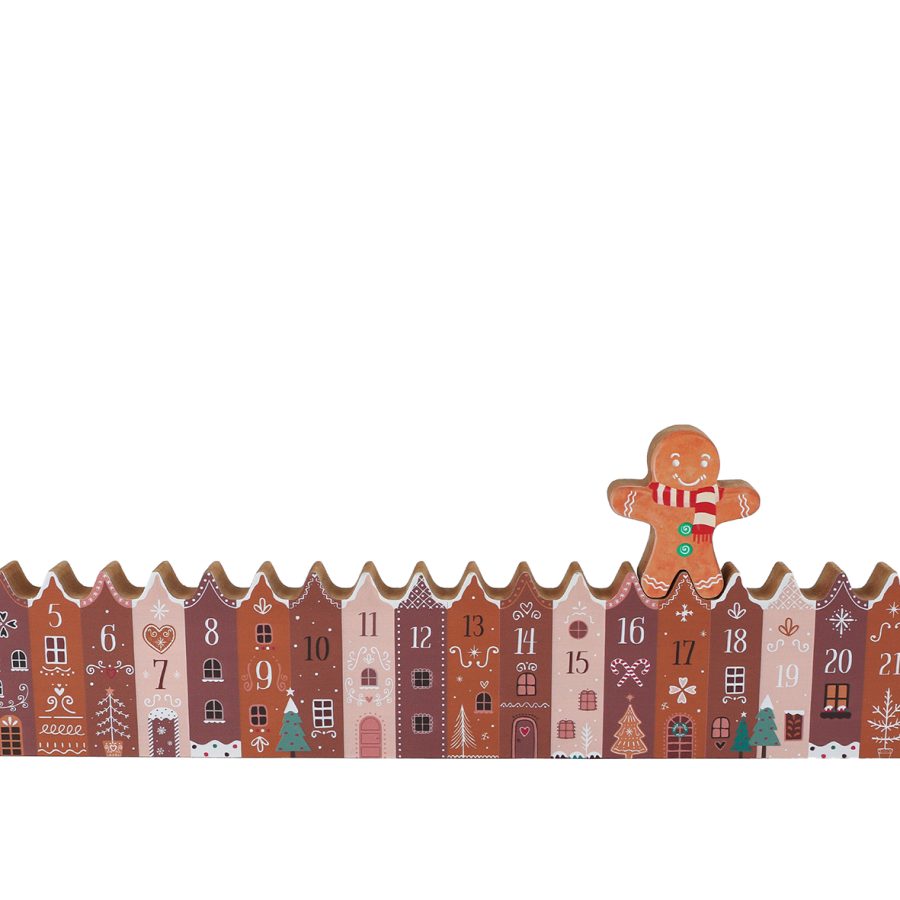 Houten Adventskalender – Sfeervolle Kersthuisjes in Zachte Tinten