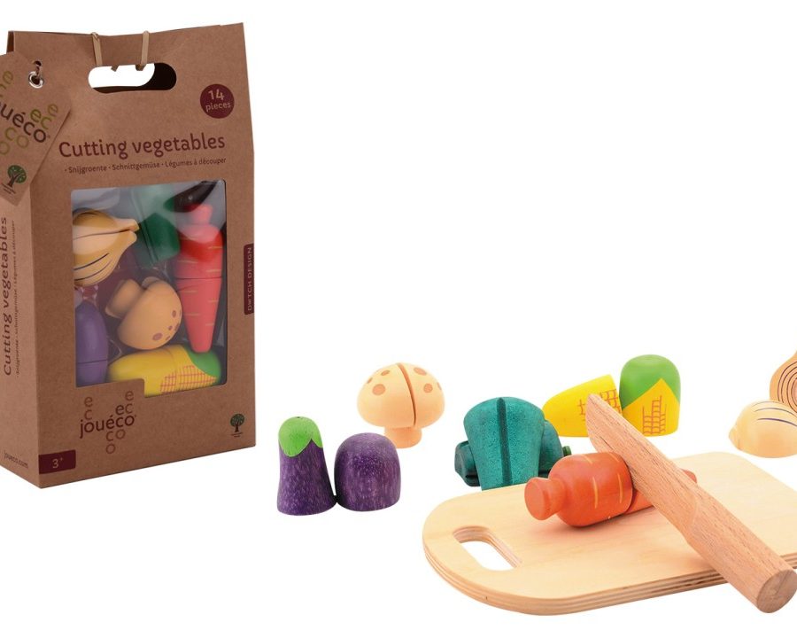 Jouéco Houten Snijgroente – inclusief snijplankje en mes voor kleine chef-koks!