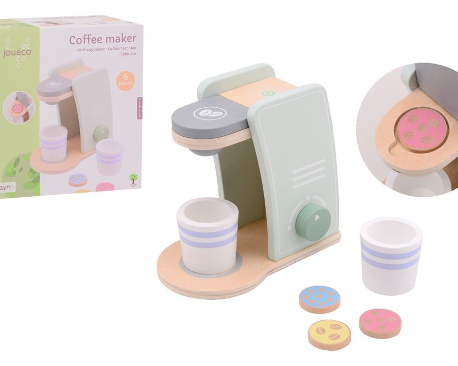 Jouéco Houten Koffiepadmachine – voor kleine barista’s in de kinderkeuken!