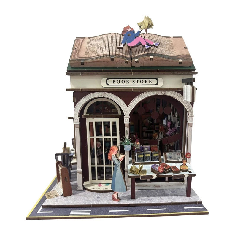 PlayfulMario 3D Bookstore – Bouwpakket 148 Stukjes – Miniatuur Boekenwinkel - Afbeelding 2